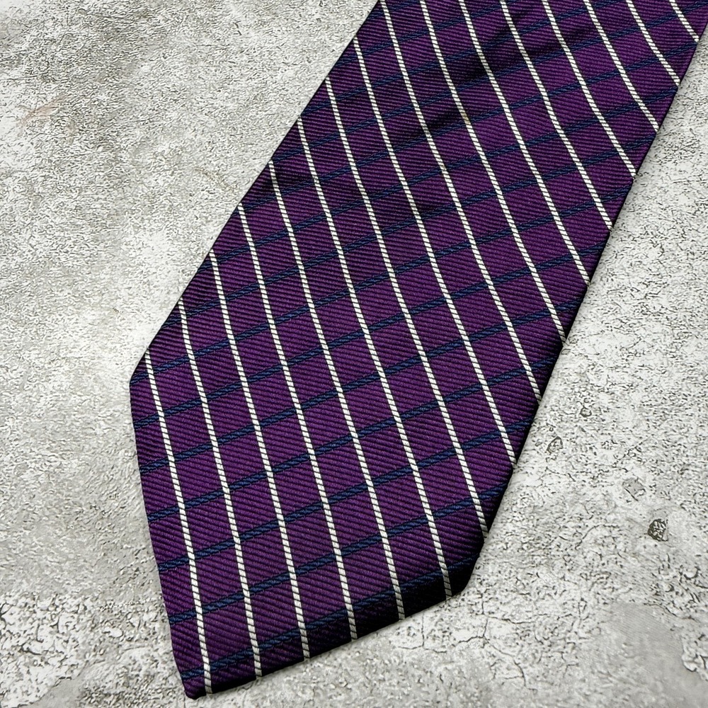Brooks Brothers Silk Tie Mens One Size Purple Striped Made In USA Necktie‎